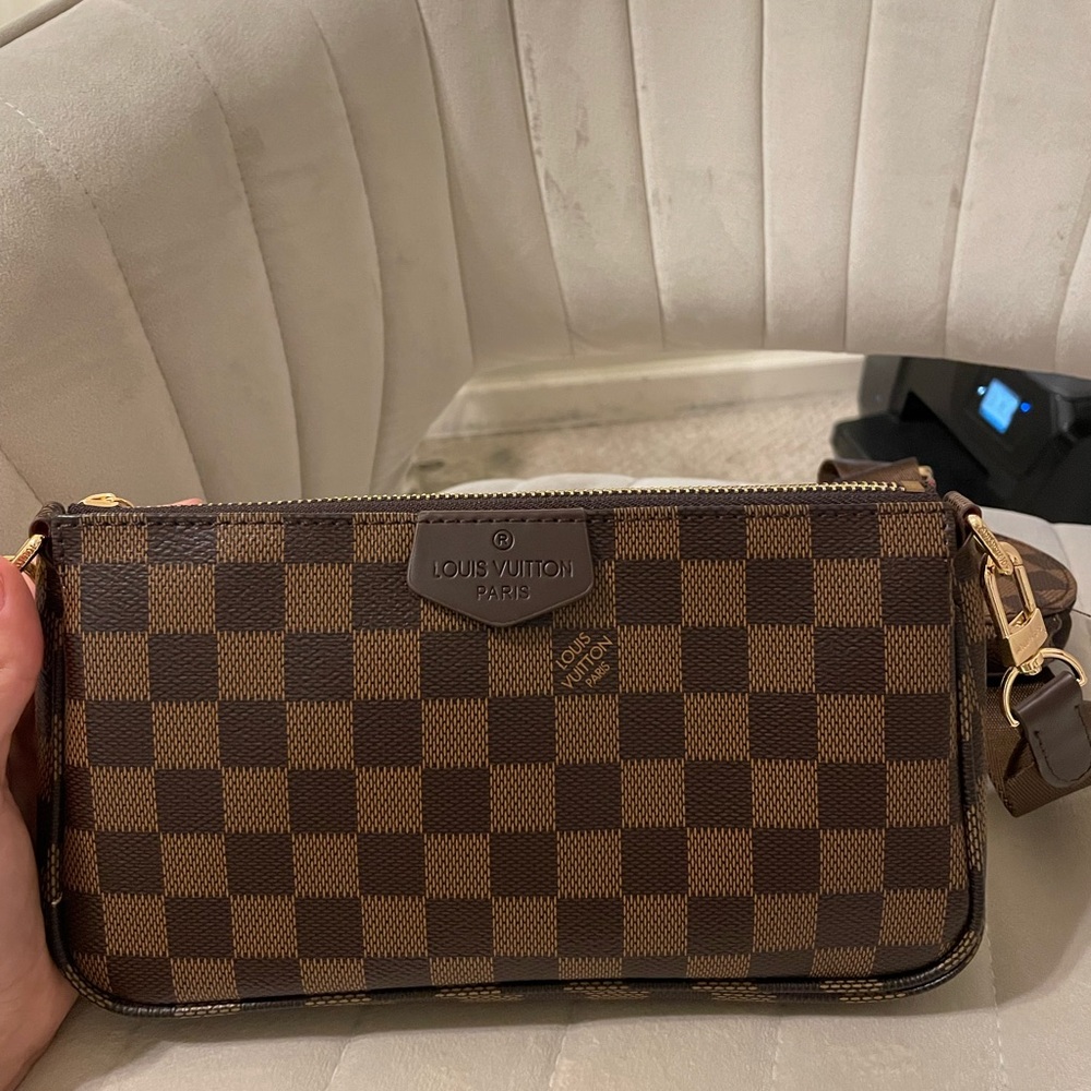 Louis Vuitton Brown Checkered Clutch